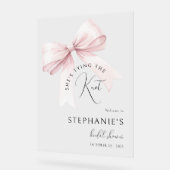 Bienvenue à la Baby Shower Ruban Rose (Angle)