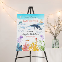 Bienvenue à la Baby Shower Sous l'Eau Aquarelle