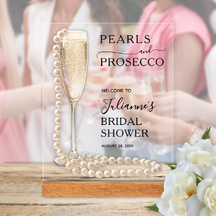 Bienvenue à la Baby Shower Thème Perles et Prosecc