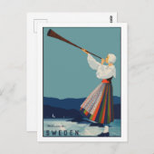 Bienvenue à la carte postale voyage de la suède, v (Devant / Derrière)