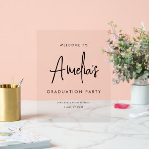 Bienvenue à la fête de graduation en écriture manu