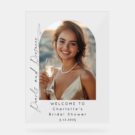 Bienvenue à la fête de mariage Perles et Prosecco (Recto)