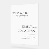 Bienvenue à la fête d'engagement classique noir et (Angle)