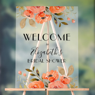 Bienvenue à la fête prénuptiale aquarelle florale