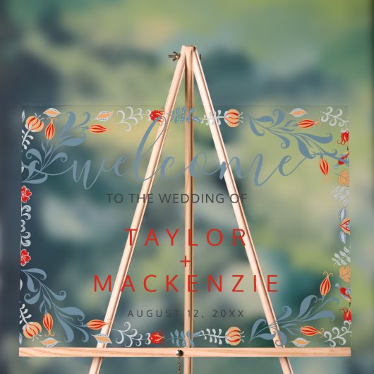 Bienvenue à la Fleur moderne personnalisée mariage (Neutre)