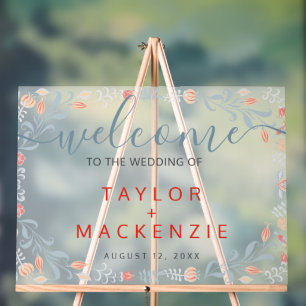 Bienvenue à la Fleur moderne personnalisée mariage