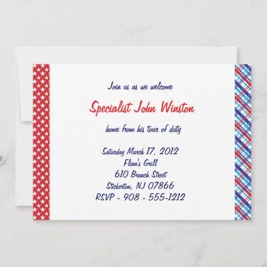 Bienvenue à la maison à partir d'une invitation au (Dos)