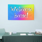 Bienvenue à la maison ! Bannière de dégradé arc-en (Salon professionnel)