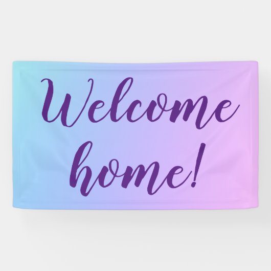 "Bienvenue à la maison !" Bannière Pastel Ombre (Horizontal)