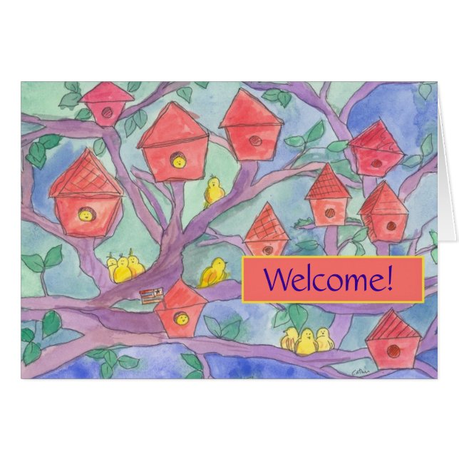 Bienvenue à la Maison des oiseaux rouges du voisin (Devant horizontal)