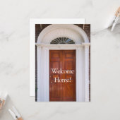 "Bienvenue à la maison" Nouvelle carte de voeux (Devant/Arrière en situation)