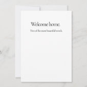 "Bienvenue à la maison" Nouvelle carte de voeux (Dos)