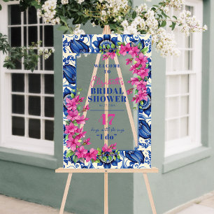Bienvenue à la réception de mariage Carrelage bleu
