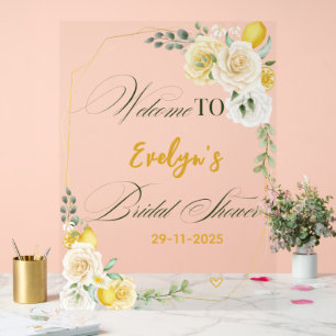 Bienvenue à la réception de mariage Chic Lemon Flo