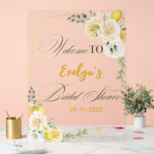 Bienvenue à la réception de mariage Chic Lemon Flo (Mariage)