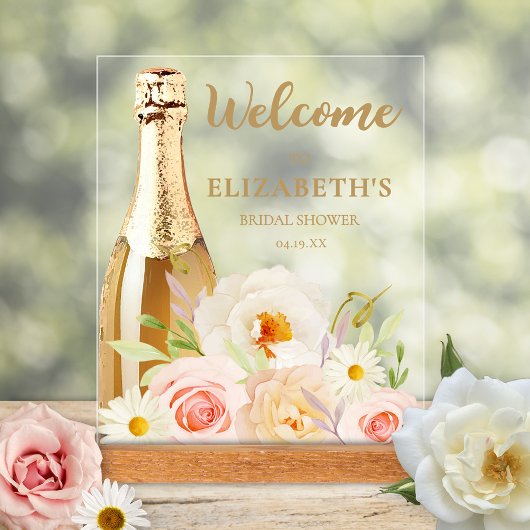 Bienvenue à la réception de mariage floral aquarel