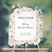 Bienvenue à la réception de mariage floral blanc (Neutre)