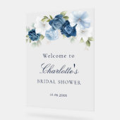 Bienvenue à la réception de mariage Floral Bleu Po (Angle)