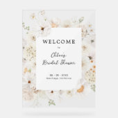 Bienvenue à la soirée de baby shower floral blanc (Recto)