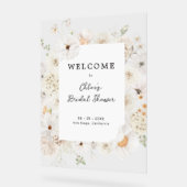 Bienvenue à la soirée de baby shower floral blanc (Angle)