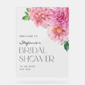 Bienvenue à la soirée de mariage Dahlia Aquarelle  (Recto)