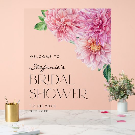 Bienvenue à la soirée de mariage Dahlia Aquarelle  (Mariage)