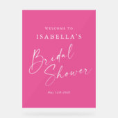 Bienvenue à la soirée de mariage rose vif minimali (Recto)