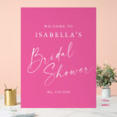 Bienvenue à la soirée de mariage rose vif minimali (Mariage)