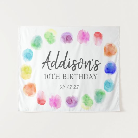 Bienvenue à l'anniversaire d'art, tapisserie d'ann (Devant (Horizontal))