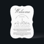 Bienvenue à Las Vegas | Invitation Détails Invitat<br><div class="desc">Une carte unique de détails invités sur mesure à votre invité mariage voyageant pour vous voir dans la merveilleuse ville de Las Vegas, Nevada. Il présente une illustration moderne de style déco de la ligne d'horizon de la ville sur le devant suivie d'espaces pour vos informations uniques sur le jour...</div>