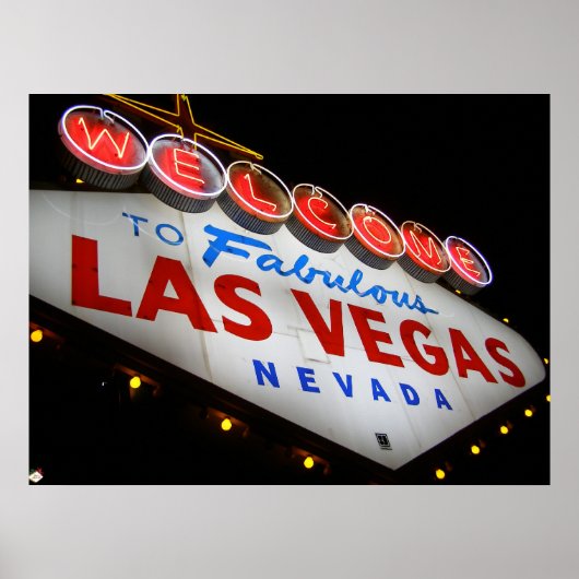 Bienvenue à Las Vegas Neon Poster Print (Devant)