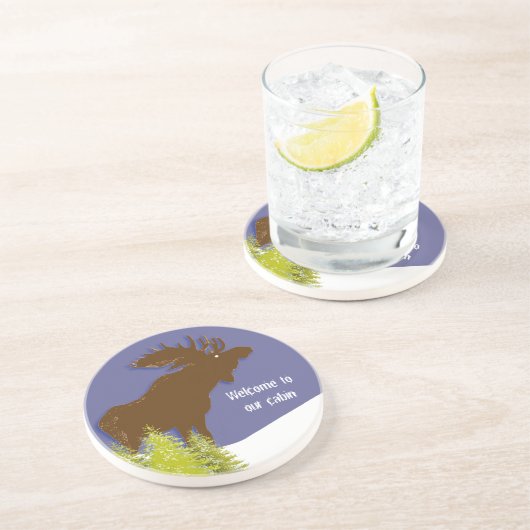 Bienvenue à nos Dessous de verre d'orignaux Cabine (Côté)