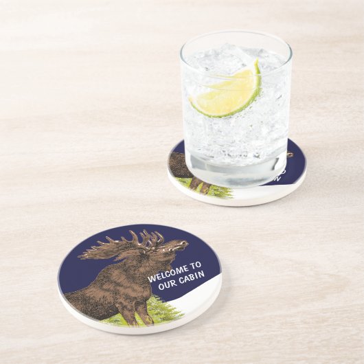 Bienvenue à nos Dessous de verre d'orignaux Cabine (Côté)