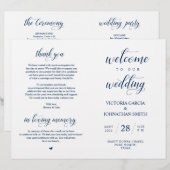 Bienvenue à notre Cérémonie Mariage, Programme pli (Devant / Derrière)