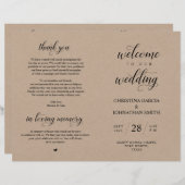 Bienvenue à notre Cérémonie Mariage, Programme pli (Devant / Derrière)