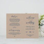 Bienvenue à notre Cérémonie Mariage, Programme pli (Debout devant)