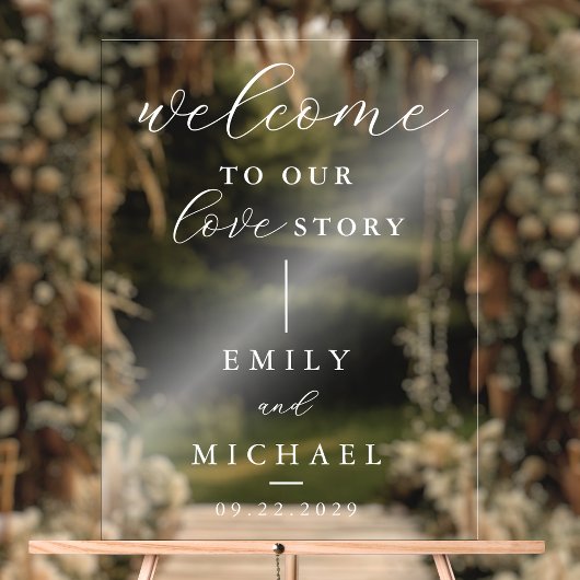 Bienvenue À Notre Histoire D'Amour Élégant Mariage