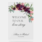 Bienvenue à notre histoire d'amour Mariage floral (Recto)