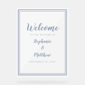 Bienvenue À Notre Mariage Élégant Simple Dusty Blu (Recto)
