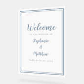 Bienvenue À Notre Mariage Élégant Simple Dusty Blu (Angle)