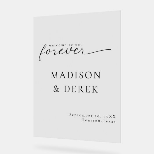 " BIENVENUE À NOTRE Mariage FOREVER " (Angle)