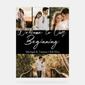 bienvenue à notre mariage initial 4 photos noir (Recto)