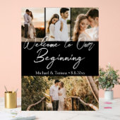 bienvenue à notre mariage initial 4 photos noir (Mariage)