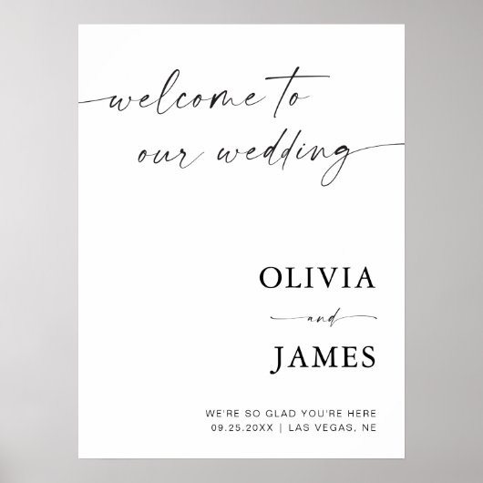 Bienvenue À Notre Poster De Bienvenue Mariage, Mar (Devant)