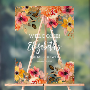 Bienvenue à une élégante douche nuptiale Floral Au
