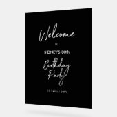Bienvenue à une fête d'anniversaire moderne noir e (Angle)
