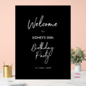 Bienvenue à une fête d'anniversaire moderne noir e (Mariage)
