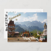 Bienvenue à Vang Vieng, la carte postale du Laos (Devant / Derrière)
