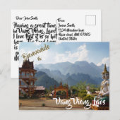 Bienvenue à Vang Vieng, la carte postale du Laos (Devant / Derrière)