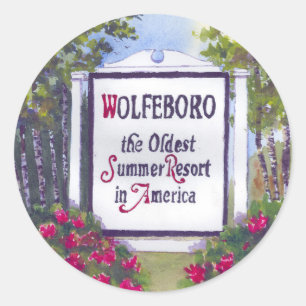 Bienvenue à Wolfeboro NH Sticker Classic Round Sti